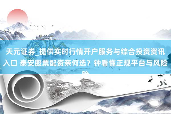 天元证券_提供实时行情开户服务与综合投资资讯入口 泰安股票配资奈何选？钟看懂正规平台与风险