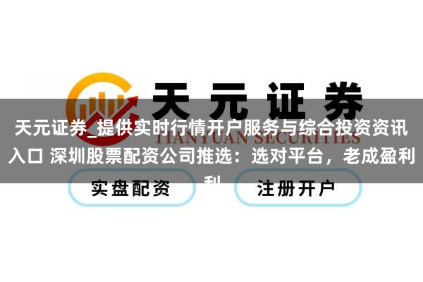 天元证券_提供实时行情开户服务与综合投资资讯入口 深圳股票配资公司推选:选对平台,老成盈利