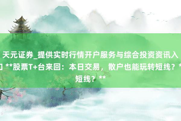 天元证券_提供实时行情开户服务与综合投资资讯入口 **股票T+台来回：本日交易，散户也能玩转短线？**